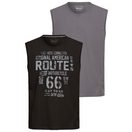 Man's World Muscleshirt (2er-Pack) ärmellos, bedruckt, Rundhalsausschnitt, aus 100% Baumwolle