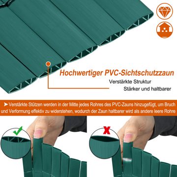 AUFUN Balkonsichtschutz Sichtschutzmatte PVC Grün Garten Sichtschutzzaun Kein Bohren erforderlich