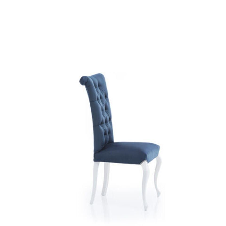 JVmoebel Holzstuhl Holz Luxus blau Stühle Klassische Lehnstuhl Bürostuhl Design Stuhl