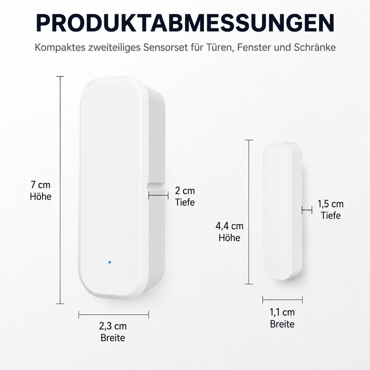 XEOOCE Tür-Fensterkontakt, WLAN Sensor, Tuya Smart, Öffnungssensor Weiß Smarter Kontaktsensor, App-Fernzugriff, Benachrichtigung, Alexa/Google-kompatibel