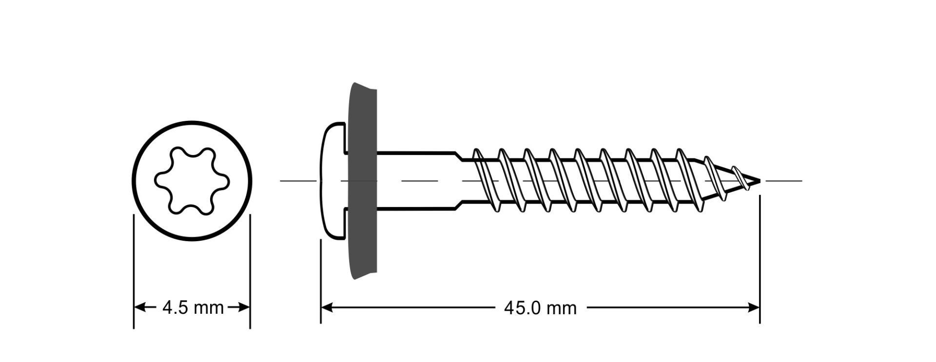 Trend Line Spenglerschraube Primaster Spenglerschrauben 4.5 x 45 mm TX 20 -