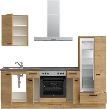 nobilia® Küchenzeile "Structura basic", vormontiert, Ausrichtung wählbar, Breite 240 cm, mit E-Geräten