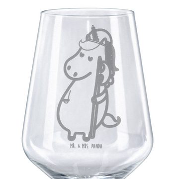 Mr. & Mrs. Panda Rotweinglas Einhorn Junge - Transparent - Geschenk, Unicorn, Weinglas, Einhörner, Premium Glas, Feine Lasergravur