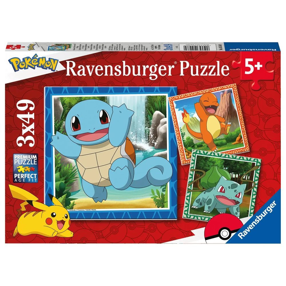 Ravensburger Puzzle Ravensburger Kinderpuzzle 05586 - Glumanda, Bisasam und Schiggy -..., 49 Puzzleteile