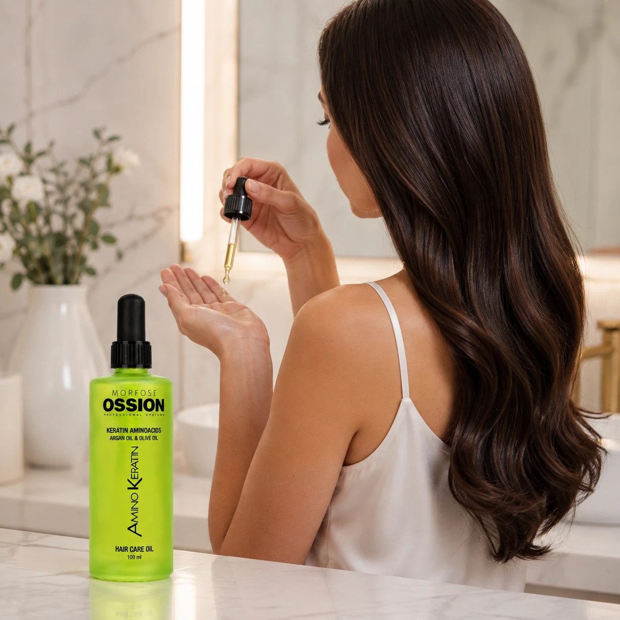 Morfose Haaröl Ossion Amino Keratin, mit Keratin & Arganöl, Anti-Frizz