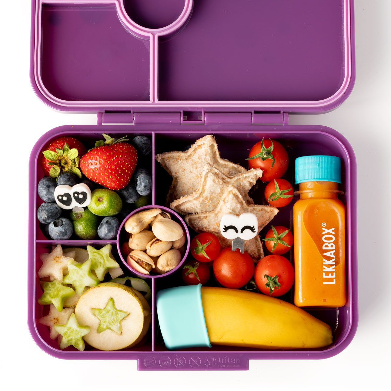 LEKKABOX Ausstechform 3er Set Sterne- Edelstahl Ausstecher für Brot Gemüse Obst Plätzchen, Ideal zum Ausstechen von Käse, Obst, Gemüse, Plätzchen & Co. – Bild 3 von 5