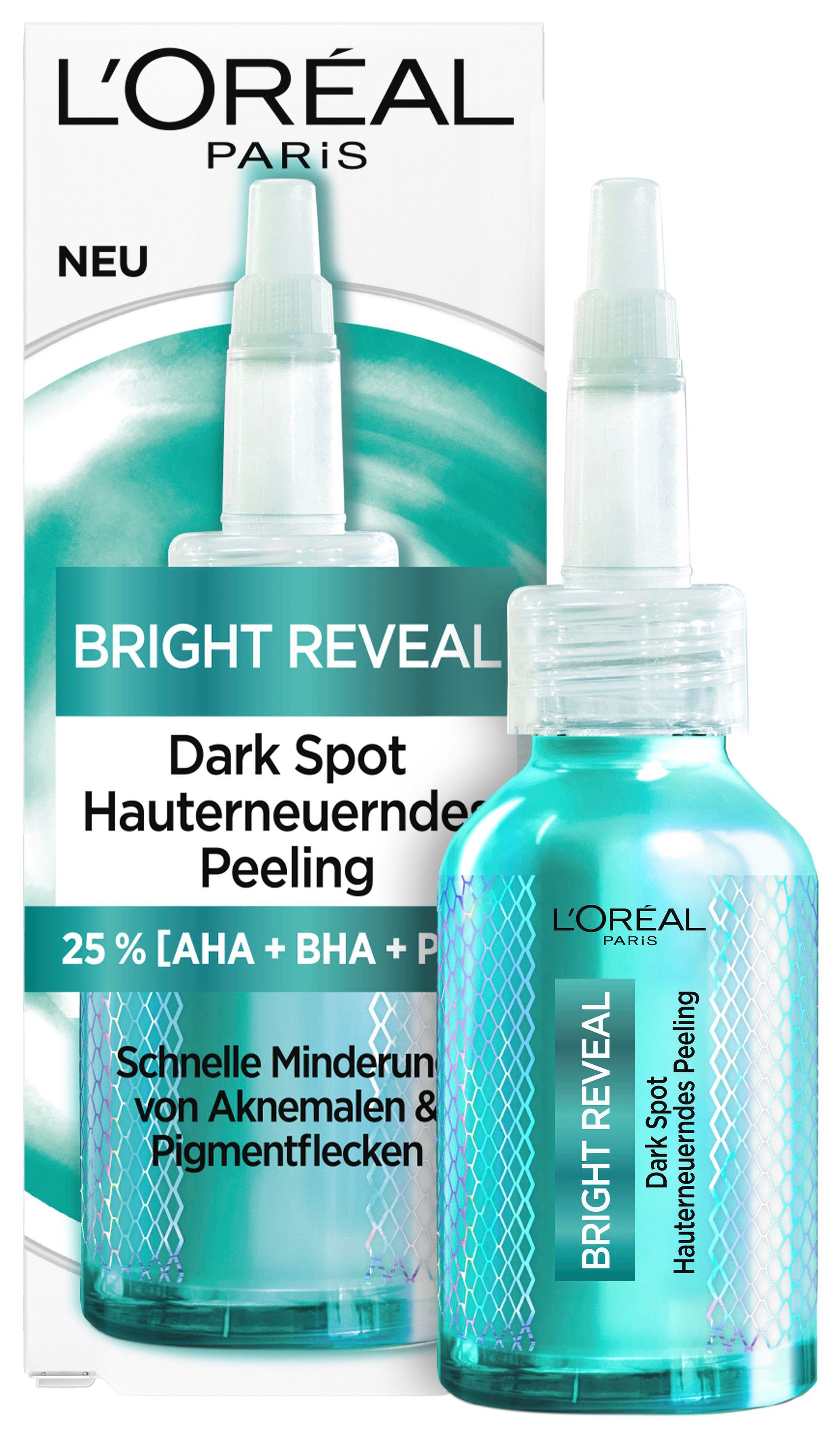 L'ORÉAL PARIS Gesichtspeeling BRIGHT REVEAL DARK SPOT PEELING, verbessert die Hautstruktur, ölfrei, sanft, auch für empfindliche Haut