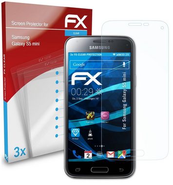 atFoliX Schutzfolie Displayschutz für Samsung Galaxy S5 mini, (3 Folien), Ultraklar und hartbeschichtet