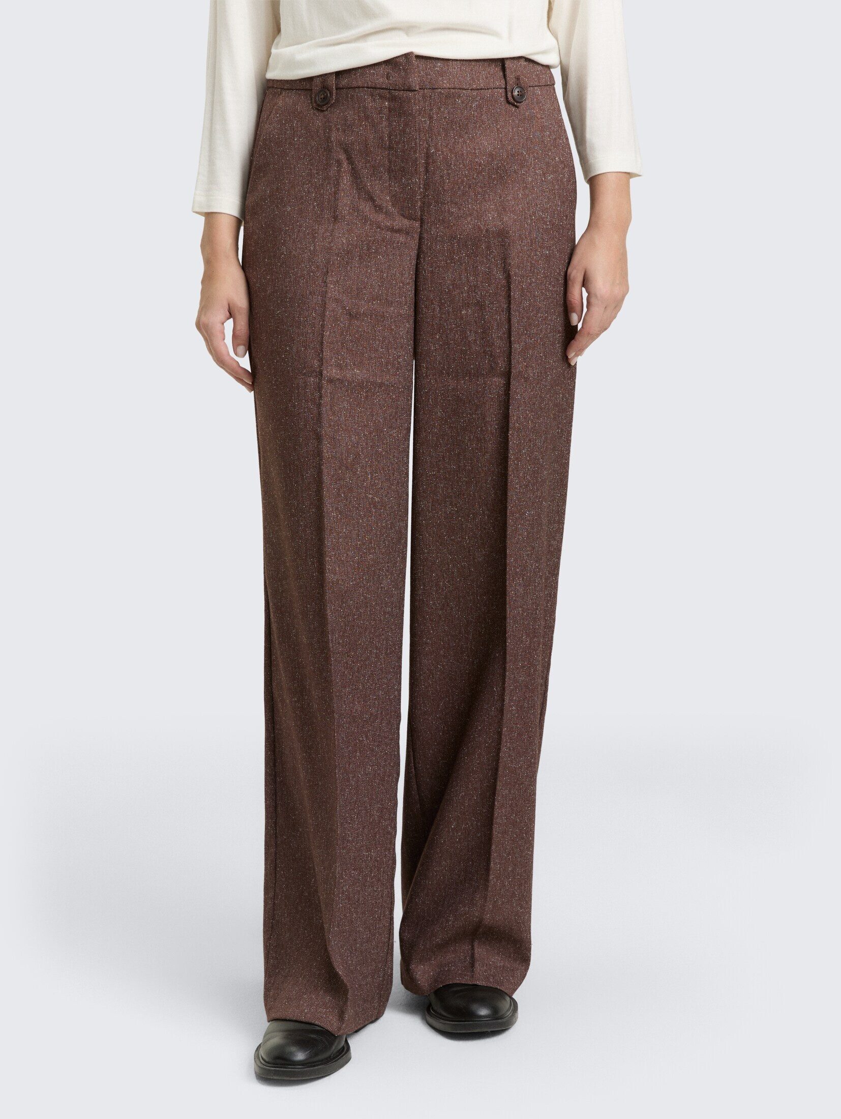 TOM TAILOR Stoffhose Hosen & Chino TTLEA WIDE Hose in Melange-Optik günstig online kaufen