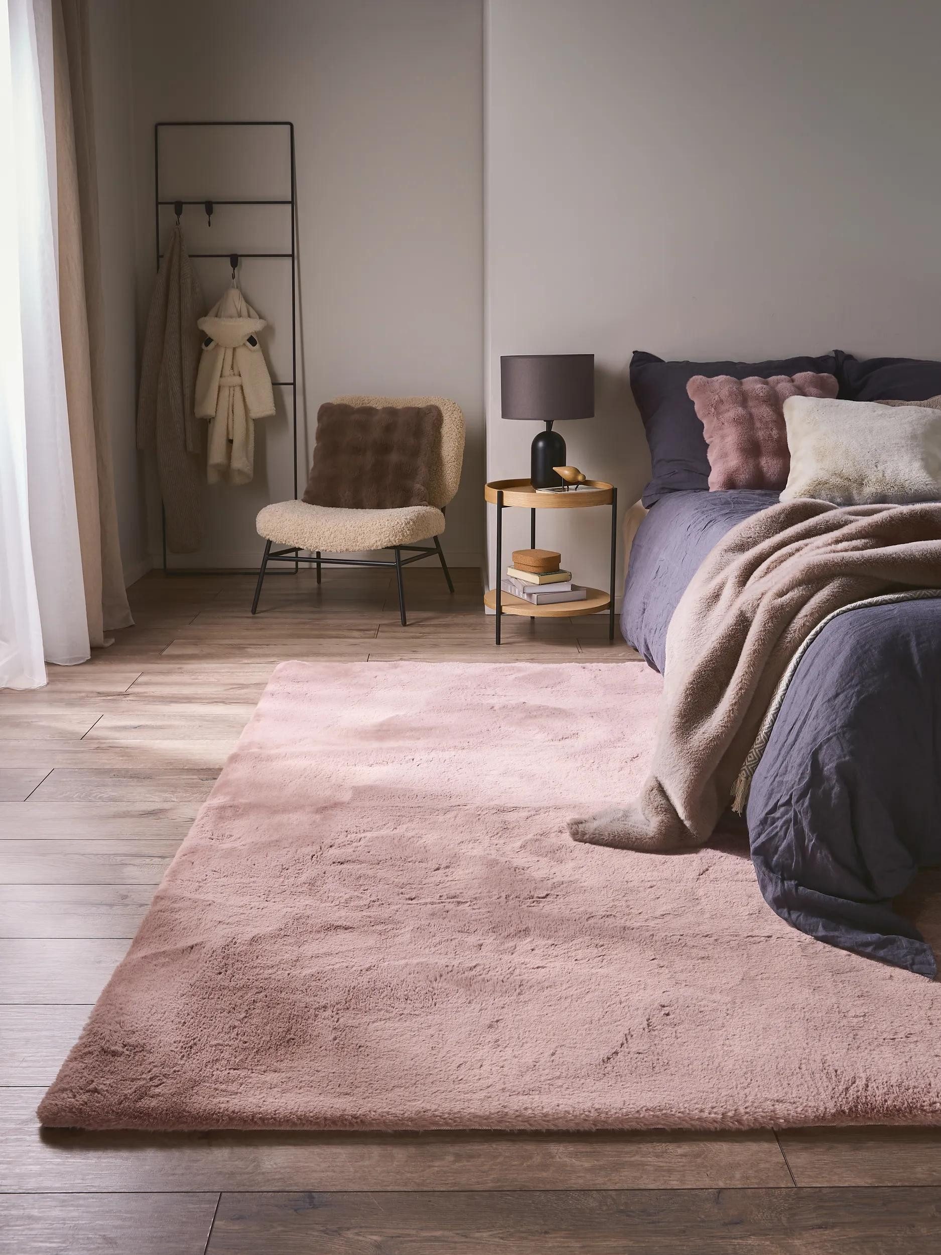 benuta Fellteppich Dave, rechteckig, Höhe: 21 mm, Teppich Wohnzimmer, Schlafzimmer, Esszimmer, Flur, Kunstfaser, Cozy