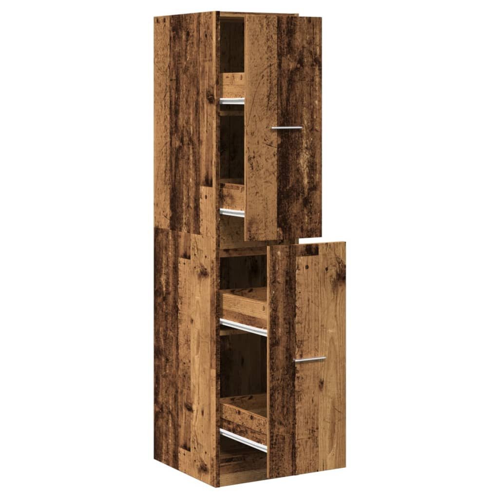 vidaXL Apothekerschrank 30 x 41 x 1445 cm Apothekerschrank Altholz-Optik 30x41x144,5 cm Spanpl