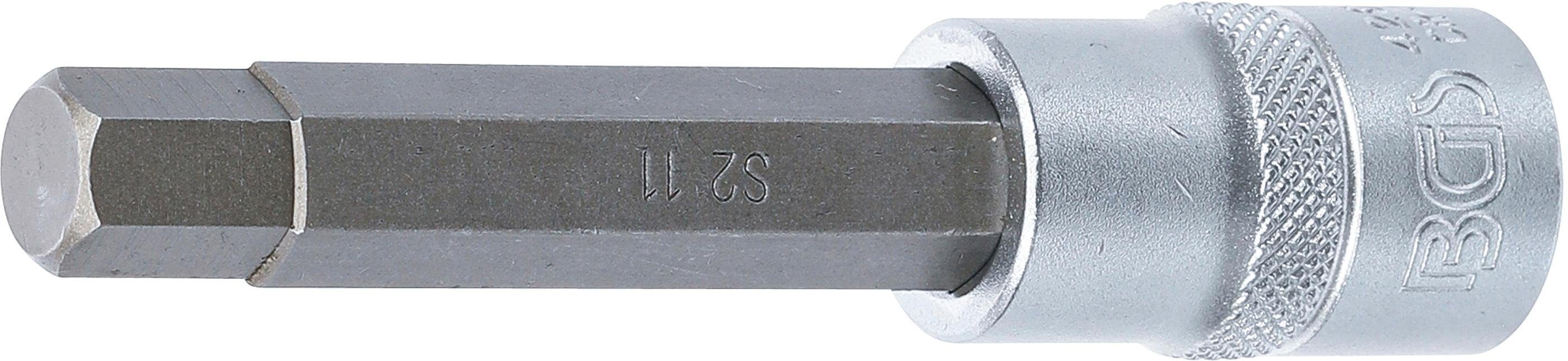BGS technic Sechskant-Bit Bit-Einsatz, Länge 100 mm, Antrieb Innenvierkant 12,5 mm (1/2), Innensechskant 11 mm