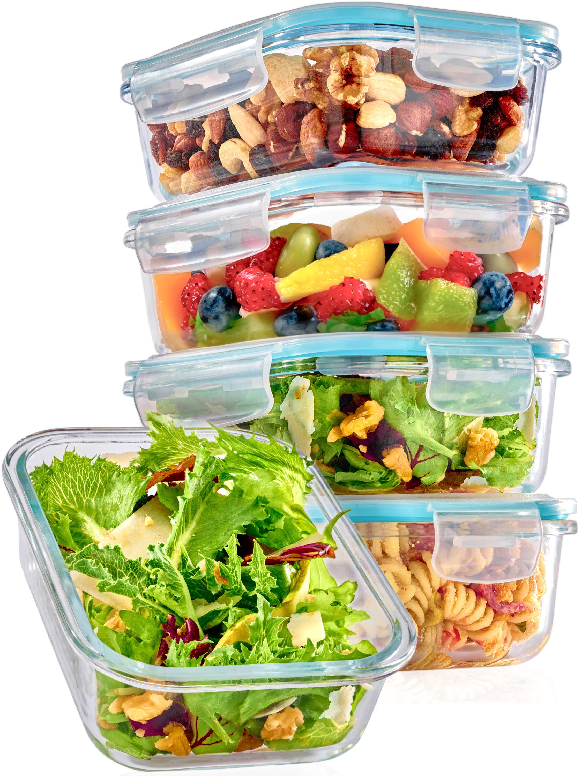 Frischhaltedose Frischhaltedosen Glas mit Deckel Klein 500 ml - Als Mealprep Box