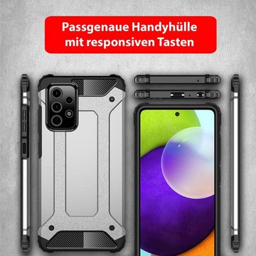 FITSU Handyhülle Outdoor Hülle für Samsung Galaxy A52 Schwarz, Robuste Handyhülle Outdoor Case stabile Schutzhülle mit Eckenschutz
