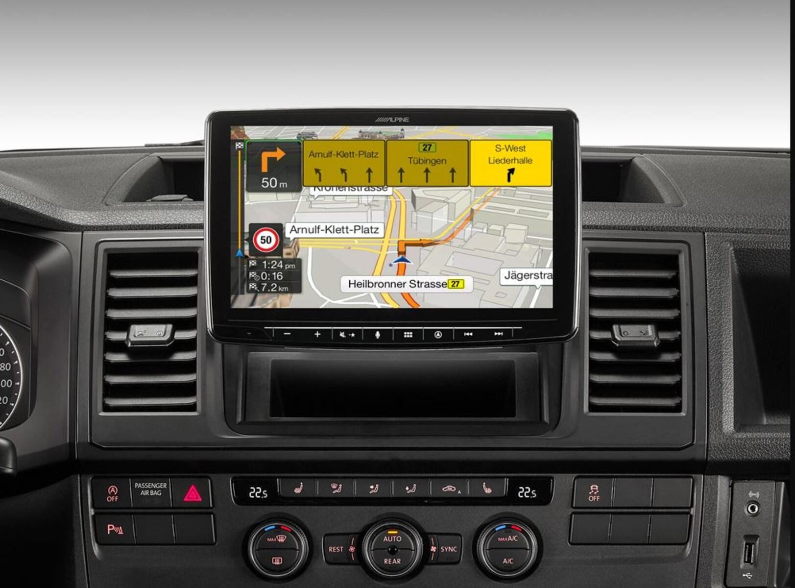 ALPINE INE-F904T61 All in One Navigation mit 9-Zoll Display für VW T6.1 Autoradio (Freisprecheinrichtung)