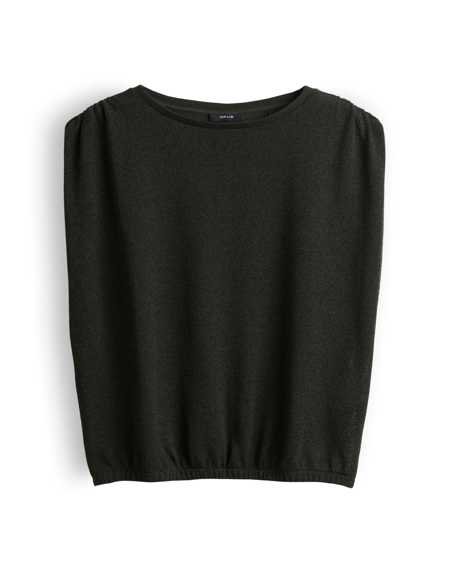 OPUS Kurzarmshirt Sagom aus weichem Jersey mit Strickoptik Zarte Falten geben dem Look eine lockere Leichtigkeit – Bild 2 von 5