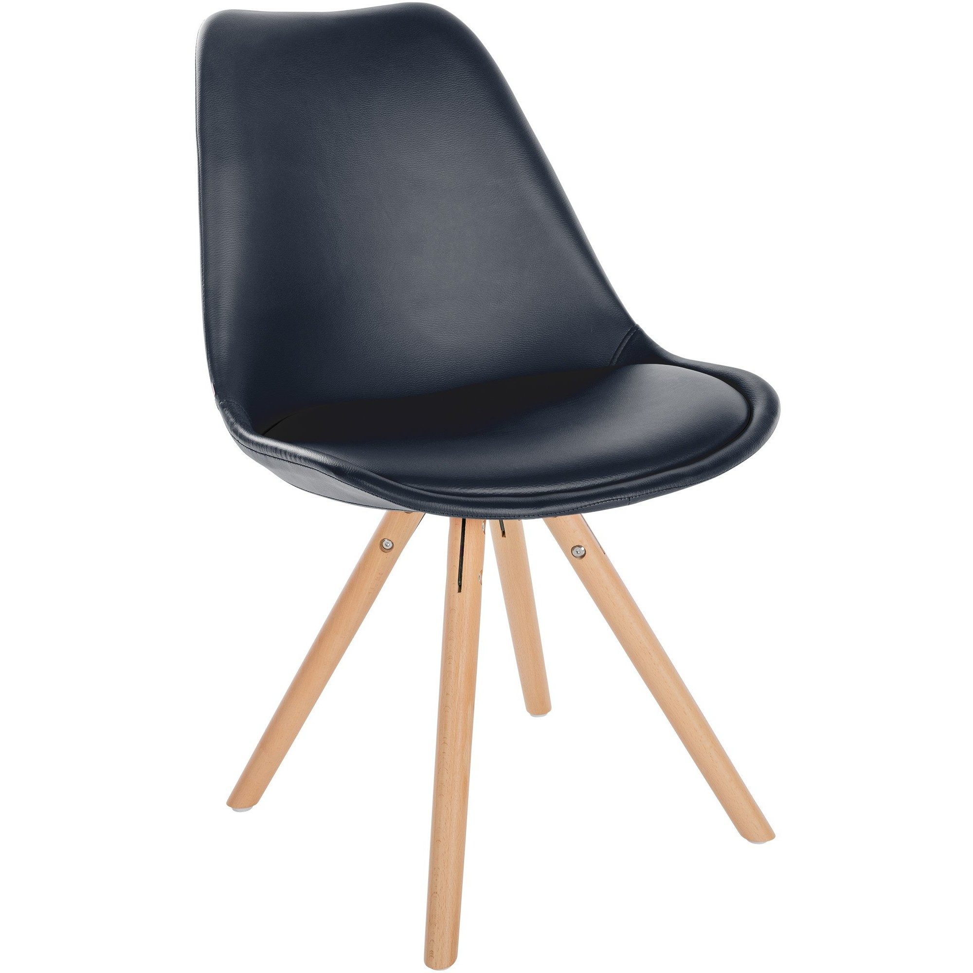CLP Stuhl Besucherstuhl Esszimmerstuhl Schalensitz (Spar-Set, 1 St), Kunstlederbezug, Holzgestell, gepolstert, bis 110 kg
