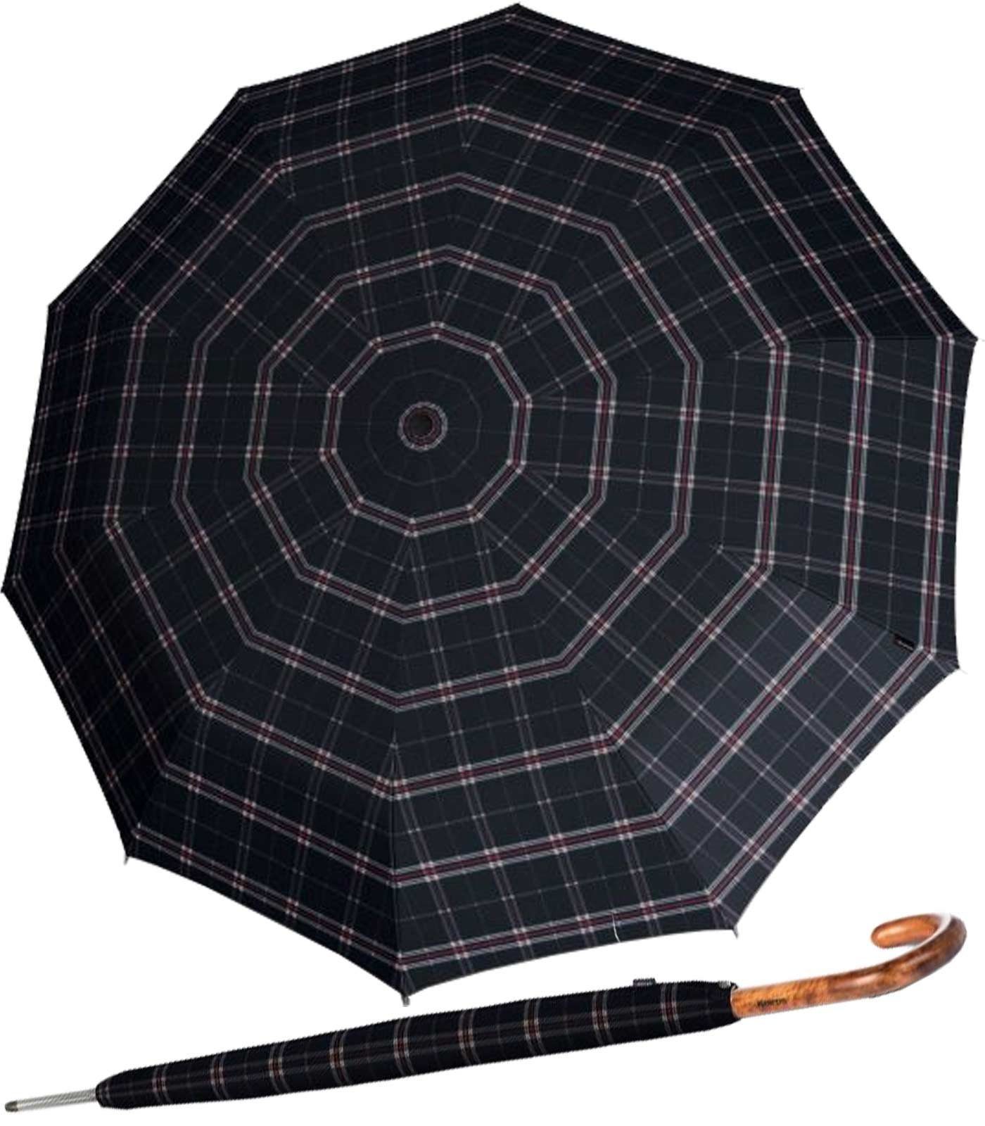 Knirps® Stockregenschirm großer, stabiler Schirm mit Auf-Zu-Automatik, sehr edel durch den Rundhakengriff aus Holz