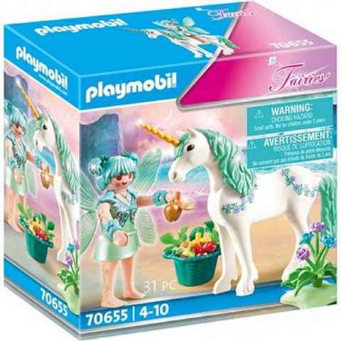 Playmobil® Spielwelt PLAYMOBIL® 70655 Fairies Einhorn mit Fütter-Fee