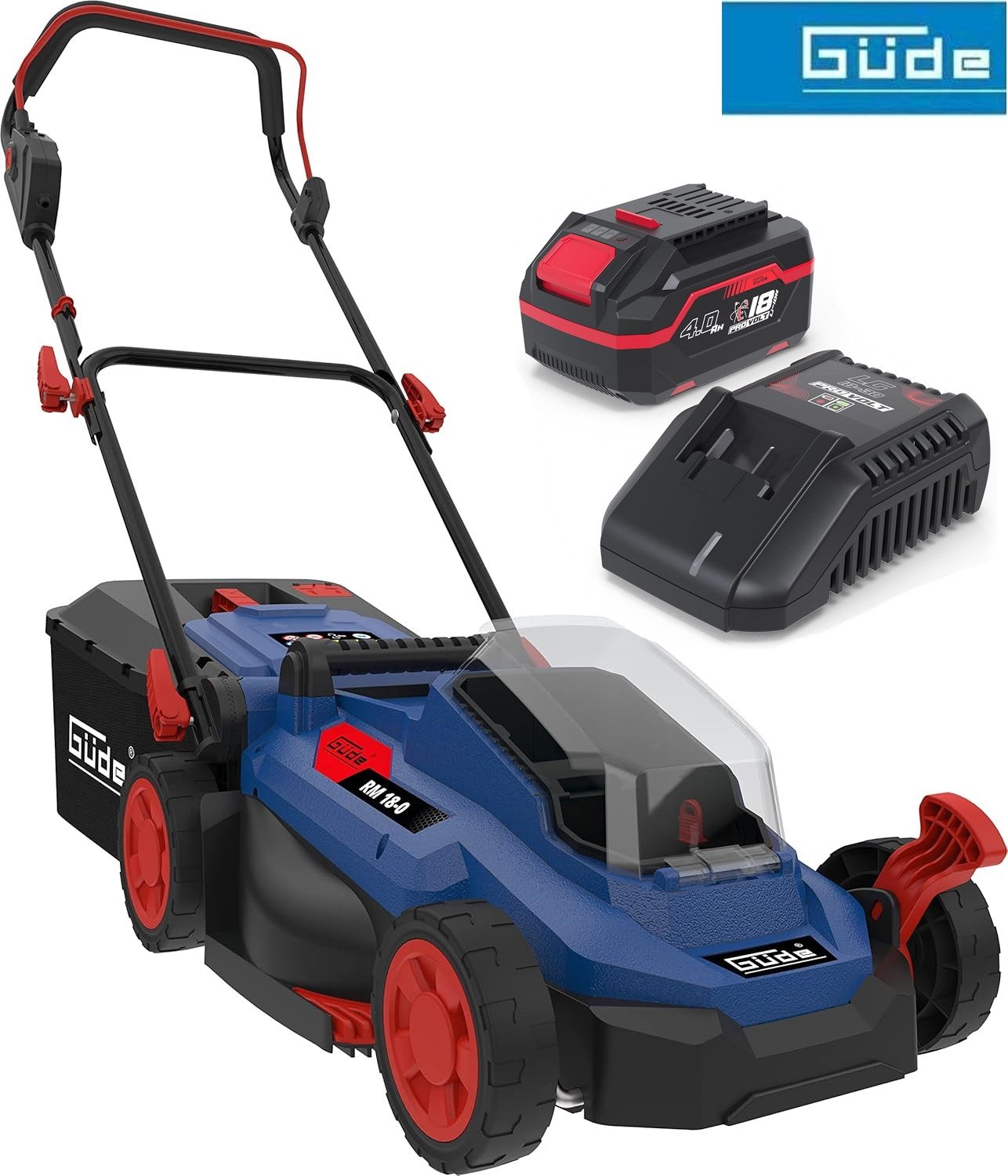 Güde Akkurasenmäher City Rasenmäher RM 18/33 18V, 33 cm Schnitt +t Akku 4.0 Ah + Ladegerät