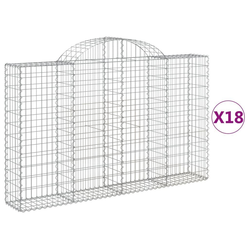 Thumbnail - vidaXL Blumentopf Gabionen mit Hochbogen 18Stk. 200x30x120/140cm Verzinktes Eisen (18 St)