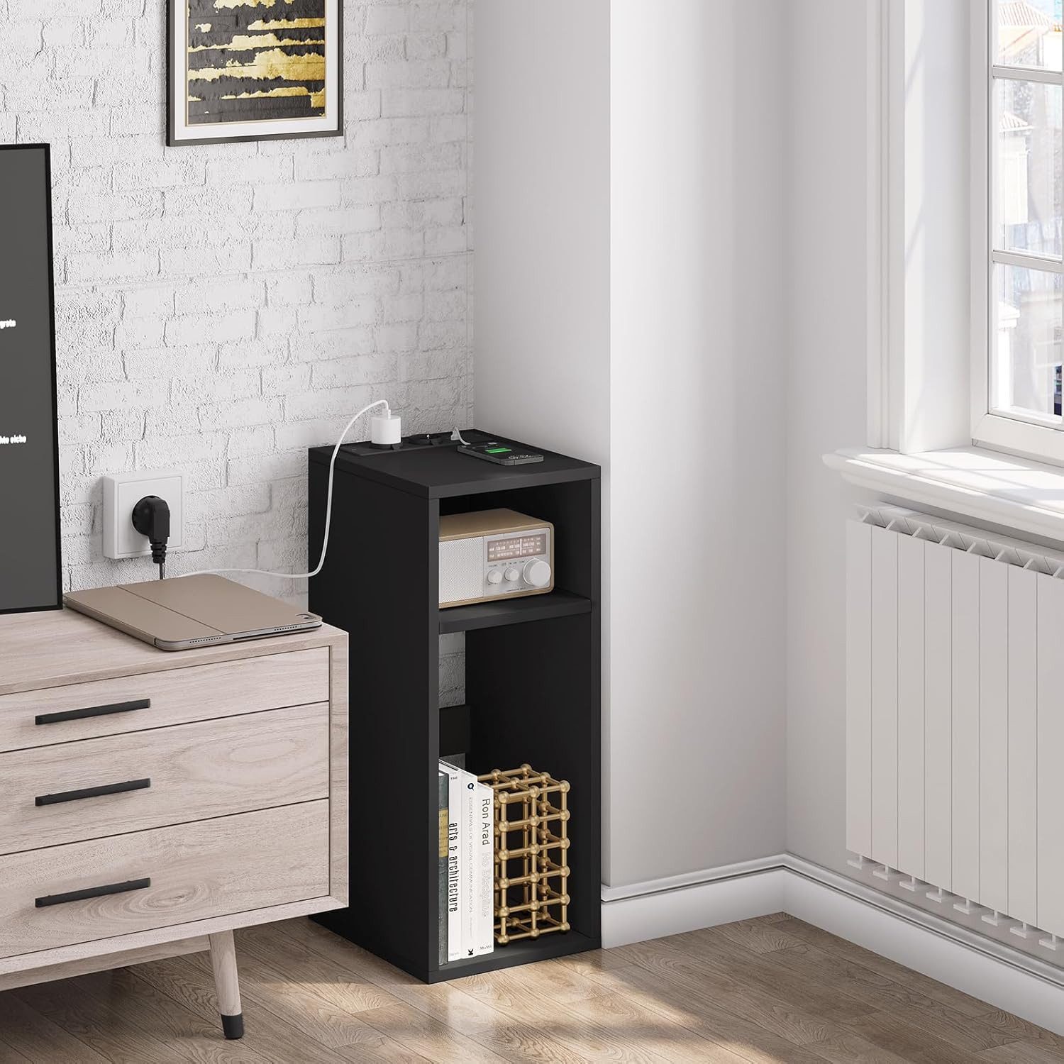 Woltu Nachttisch (2-St), mit Ladefunktion, schmaler Beistelltisch günstig online kaufen