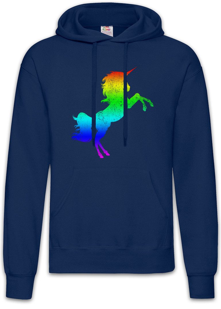 Hoodie Rainbow Unicorn Herren Hoodie Regenbogen Einhorn Einhörner Toon