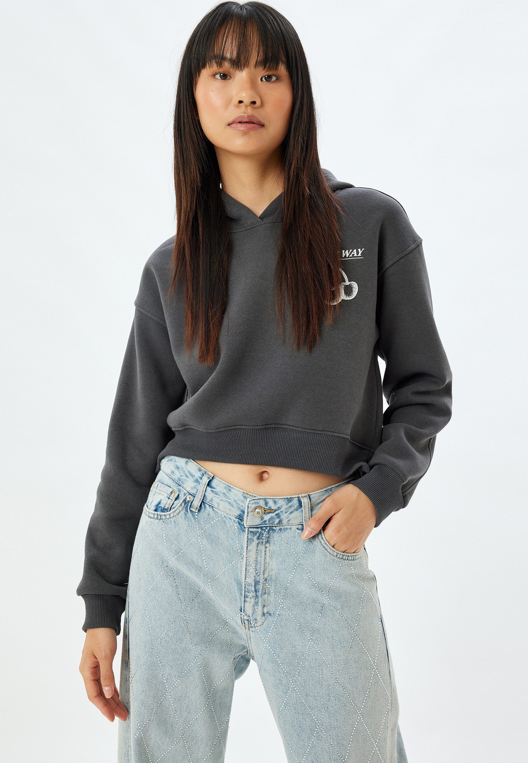 Koton Kapuzensweatshirt Kapuzenkragen Mit Aufdruck