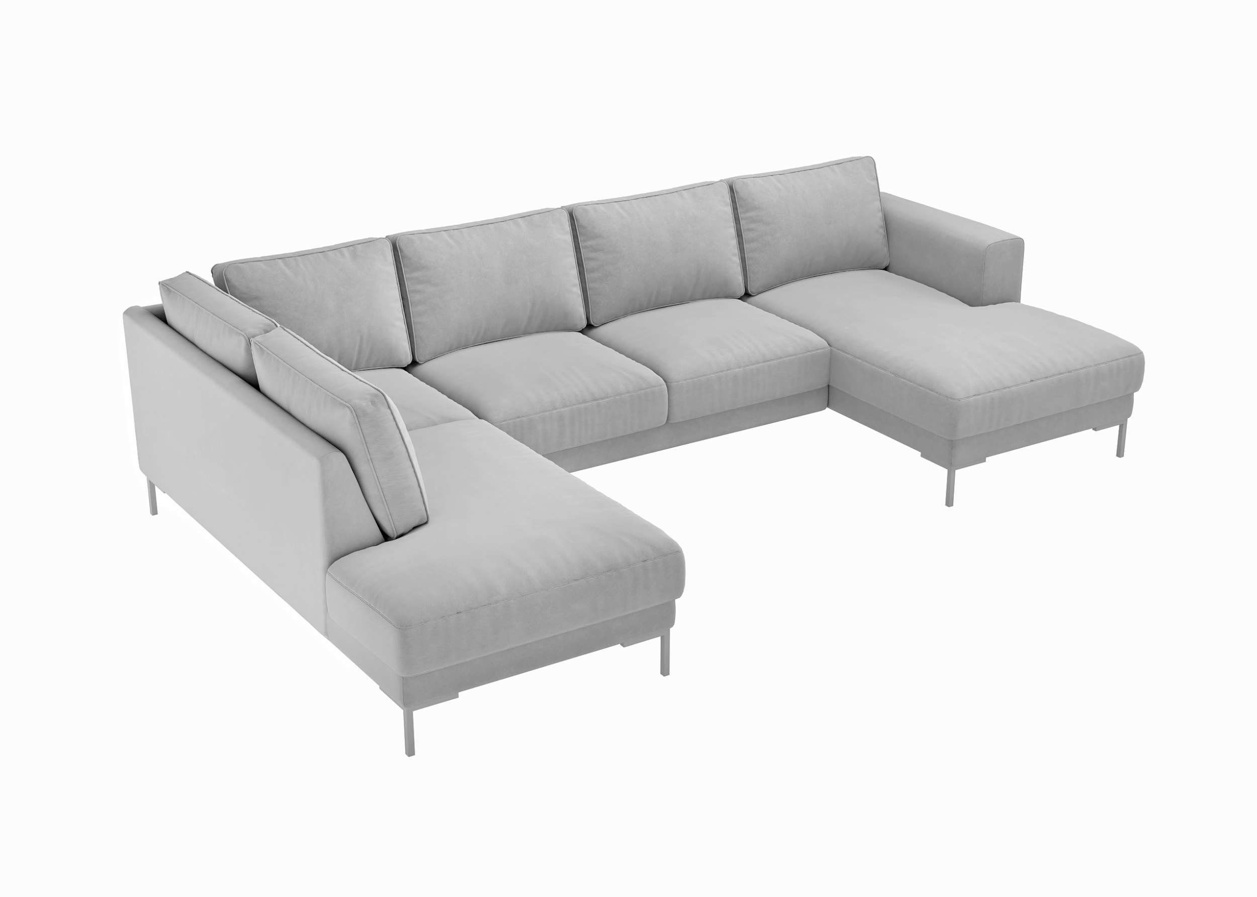 Sofa, stellbar, Metall Hellrosa mane Wellenfederung, Stylefy links Santini, Design, frei bestellbar, Modern Wohnlandschaft oder mit U-Form, Raum im rechts