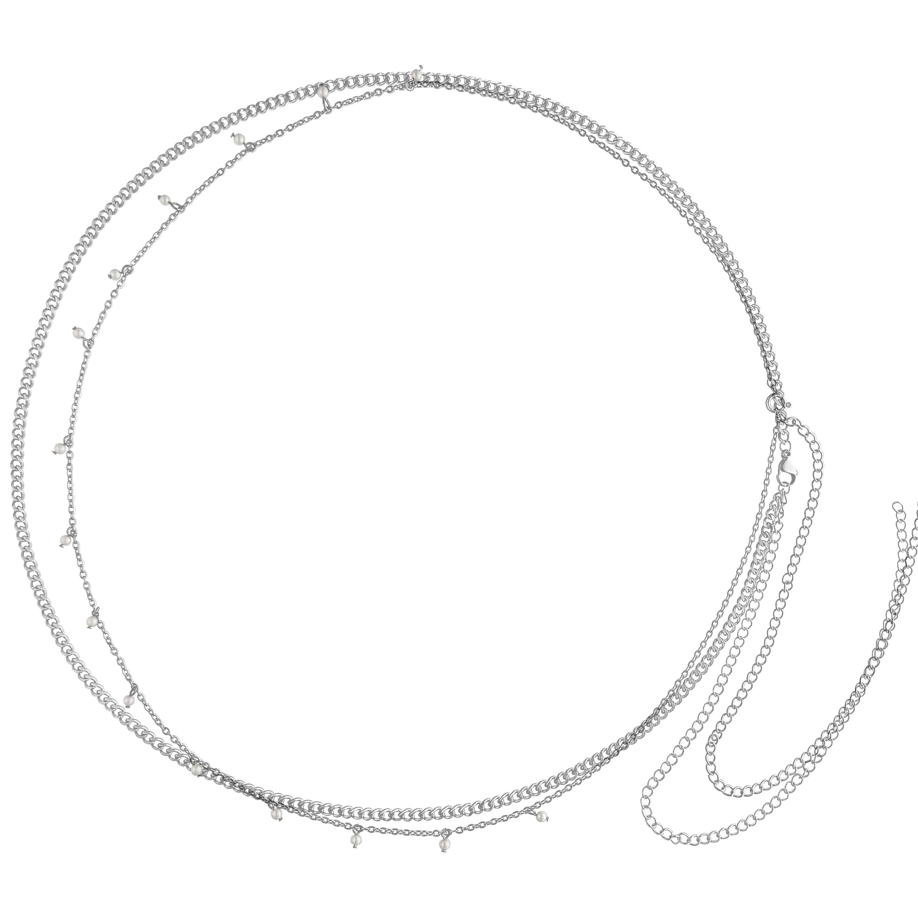 Wildcat Bauchkette Synthetic Pearl Double Belly Chainfür Bauchnabel, 1 Stück, Chirurgenstahl 316L - wasserfest, langlebig, hautverträglich