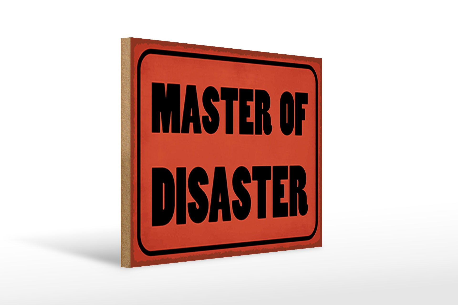 Holzbild Spruch 40x30cm Master of Disaster