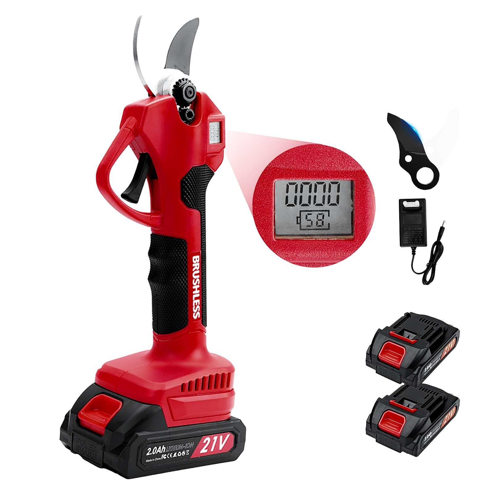 BBWL Akku-Astschere 300W mit wiederaufladbarem Akku, 3 Schnittgrößen 15-20-25mm, (leise, niedriges Rückschlagdesign), ideal für Garten, …
