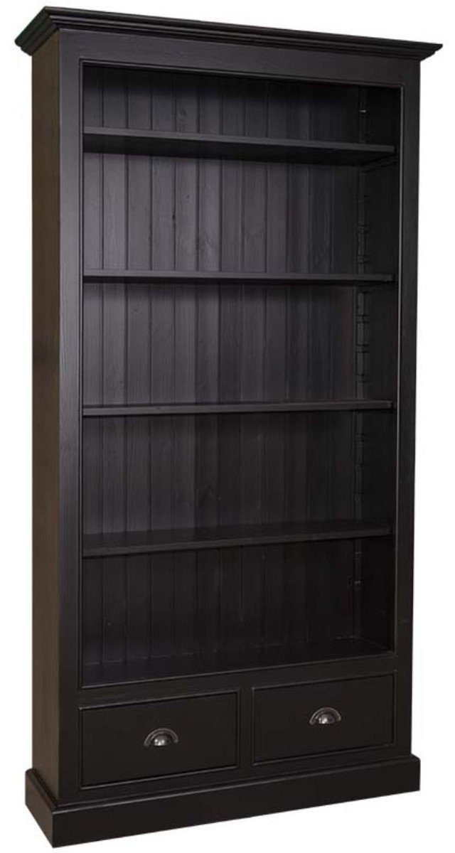 Casa Padrino Stauraumschrank Landhausstil Bücherschrank H. cm x 39 x Schwarz Landhausstil - 210 im 109 Wohnzimmermöbel