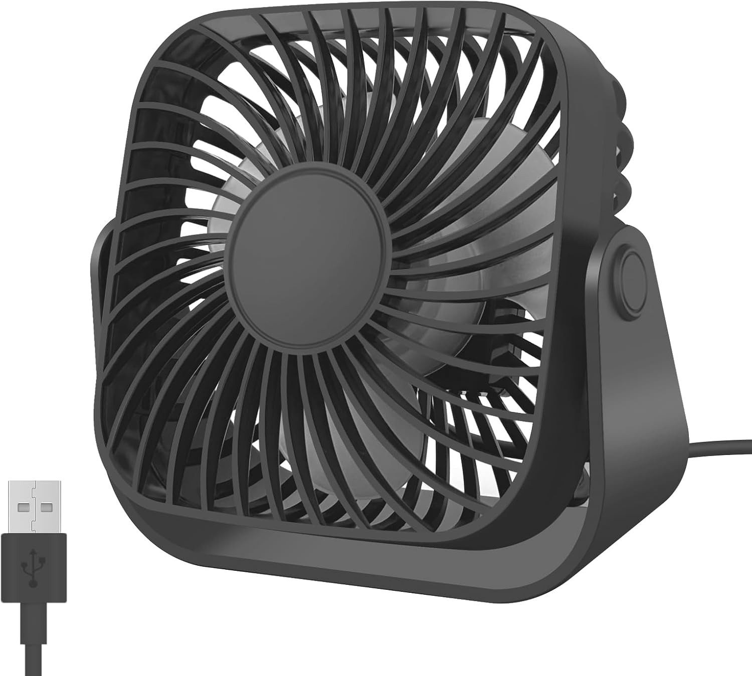 FELIXLEO Tischventilator Ventilator Tischventilator 3 Geschwindigkeiten 360° Drehbar