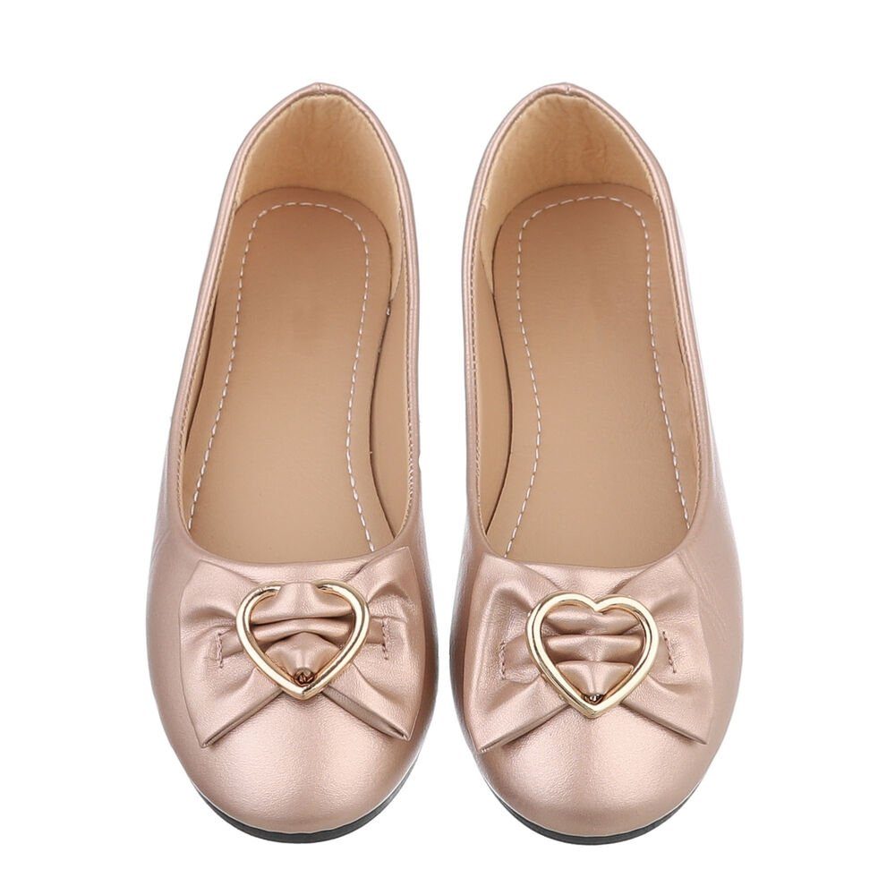 Ital-Design Damen Freizeit Ballerina (85894201) Blockabsatz Klassische Ballerinas in Roségold – Bild 4 von 4