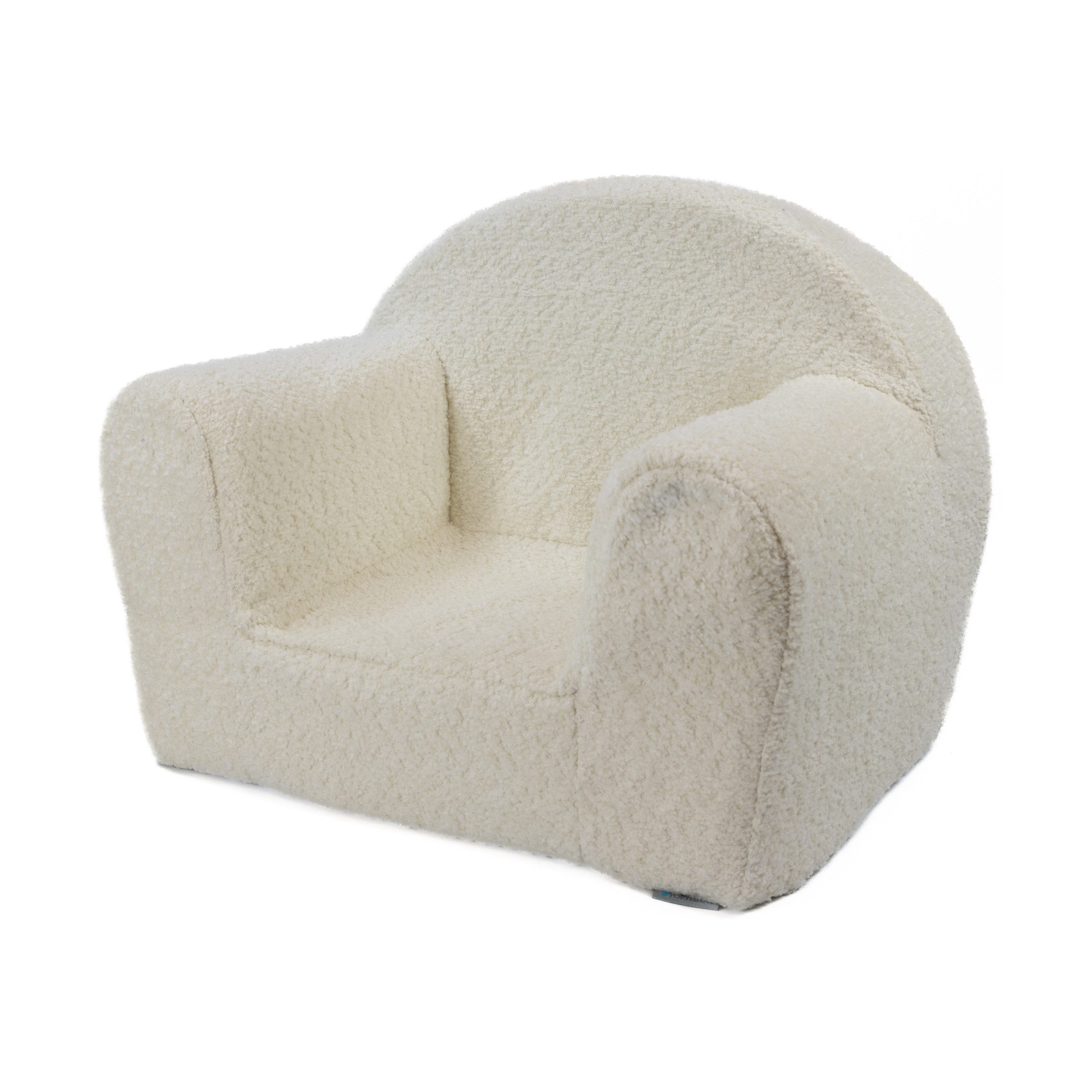FORTISLINE Kindersessel Mini in Teddy-Stoff Kuschelsessel Babysessel Spielsessel rund, Der Bezug ist abnehmbar und waschbar – Bild 2 von 4