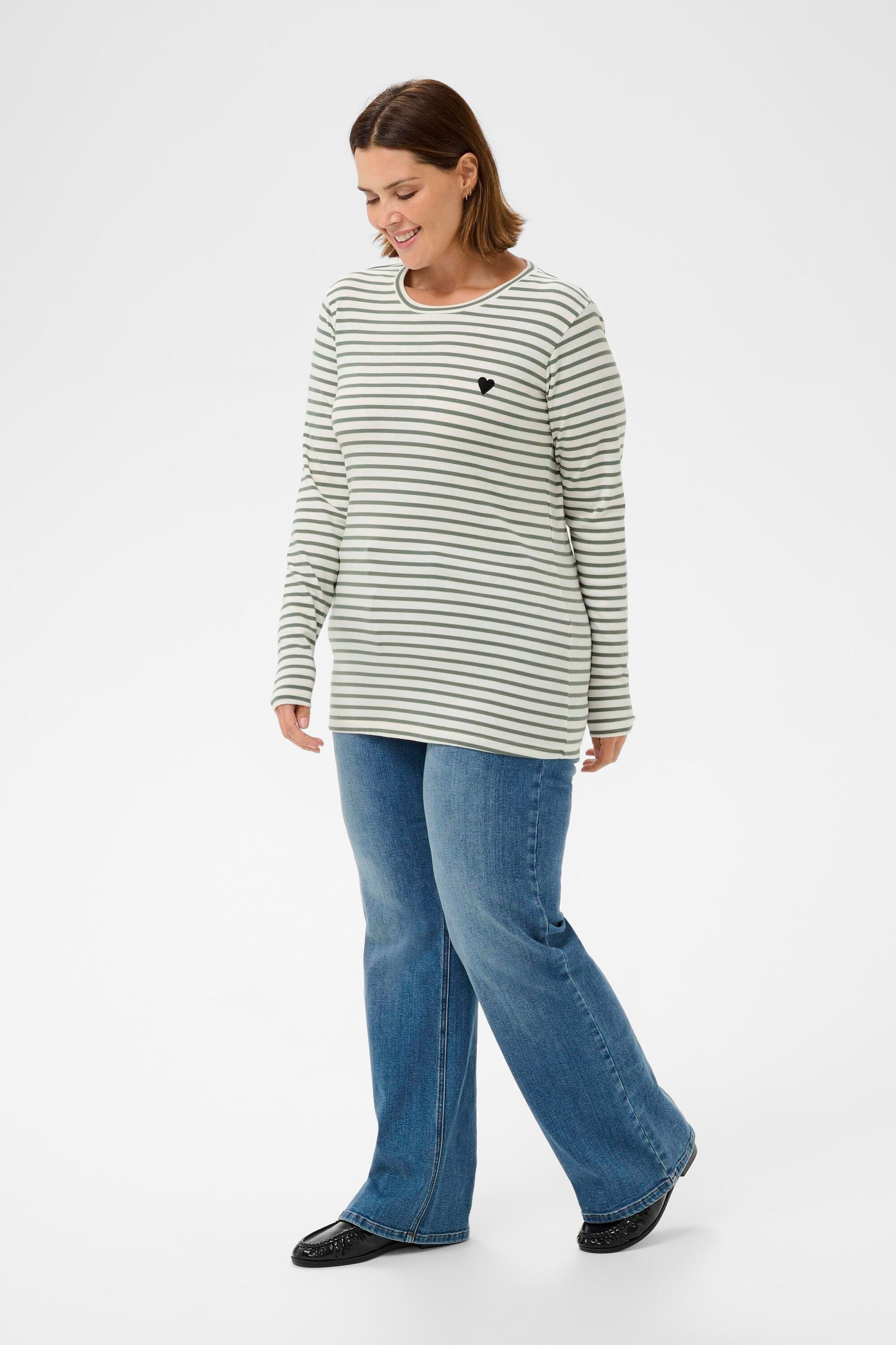 KAFFE Curve Langarmbluse Langarm-Shirt KClia Große Größen