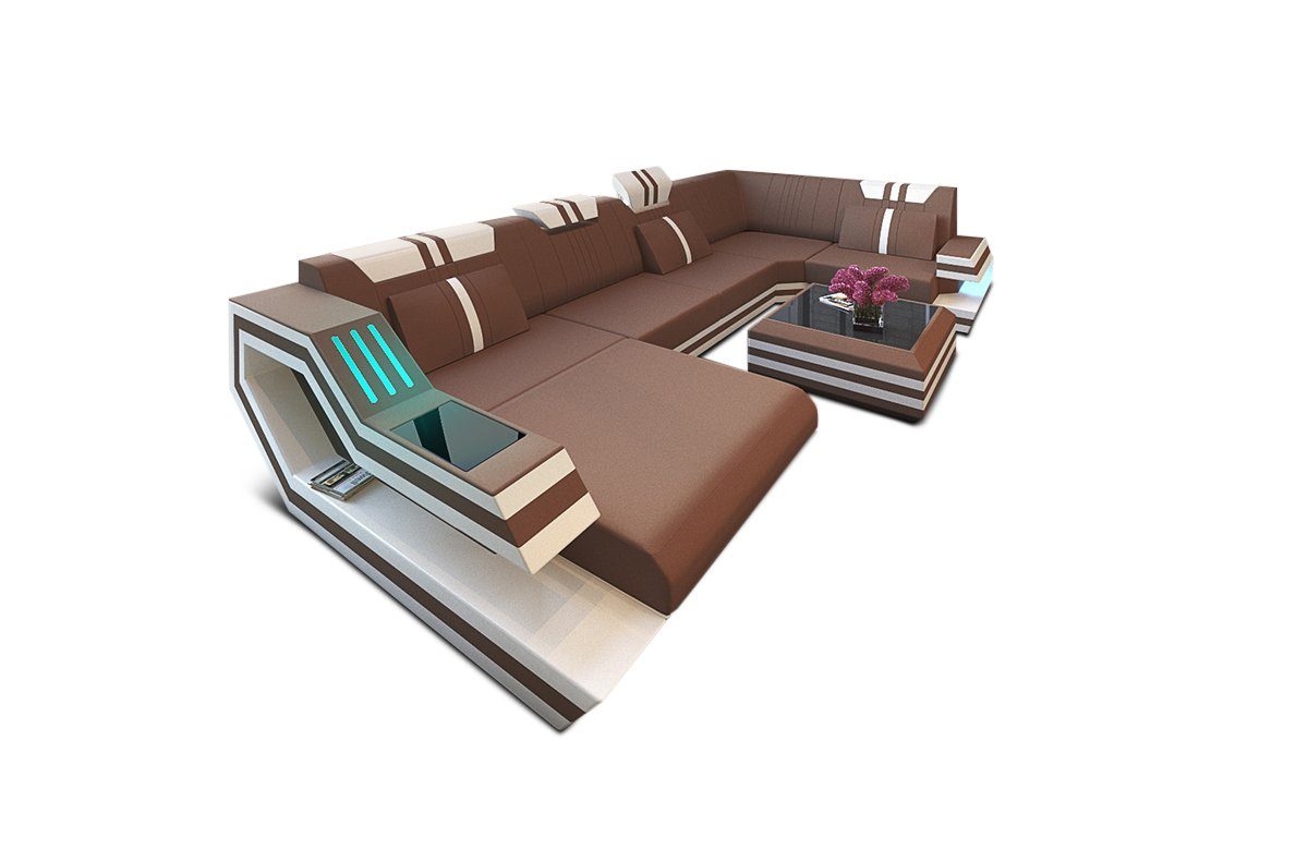 Sofa Dreams Wohnlandschaft Stoff Polstersofa Sofa Ravenna U Form M Mikrofaser Stoffsofa, Couch wahlweise mit Bettfunktion