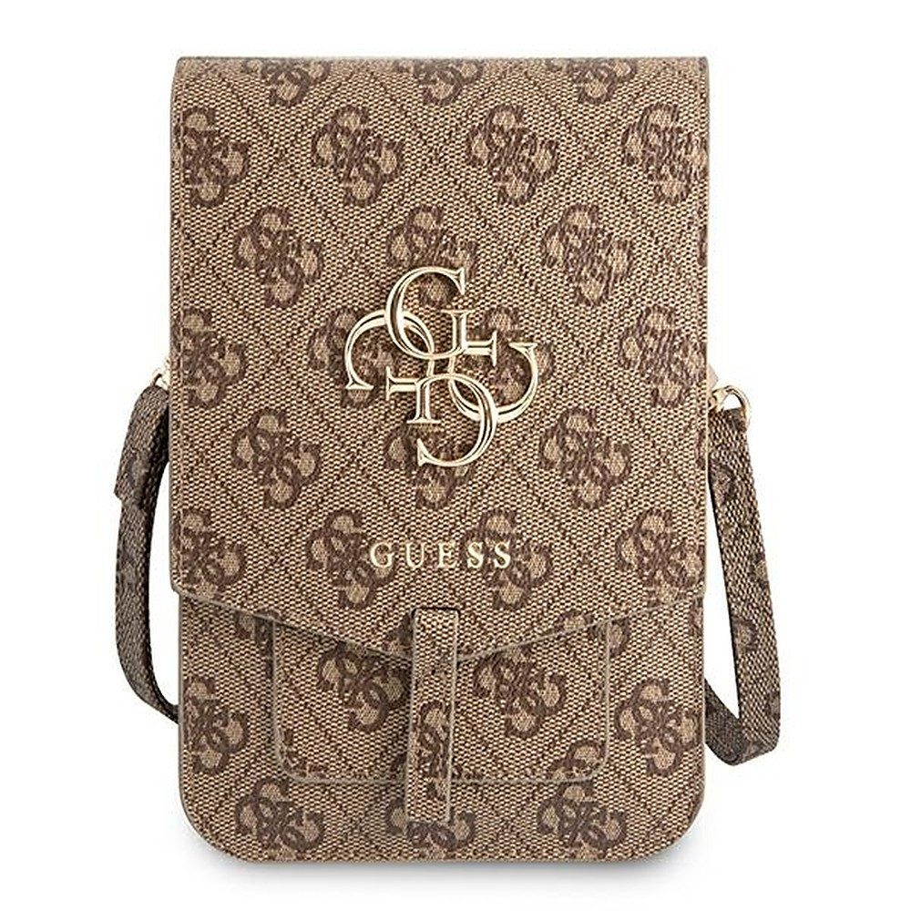 Guess Handtasche Umhängetasche Schultertasche Smartphonetasche (Spar-Set, 1-tlg., 17, 5 x 11, 5 cm stylisch), 4G Logoprint, Schulterriemen, Magnetclip