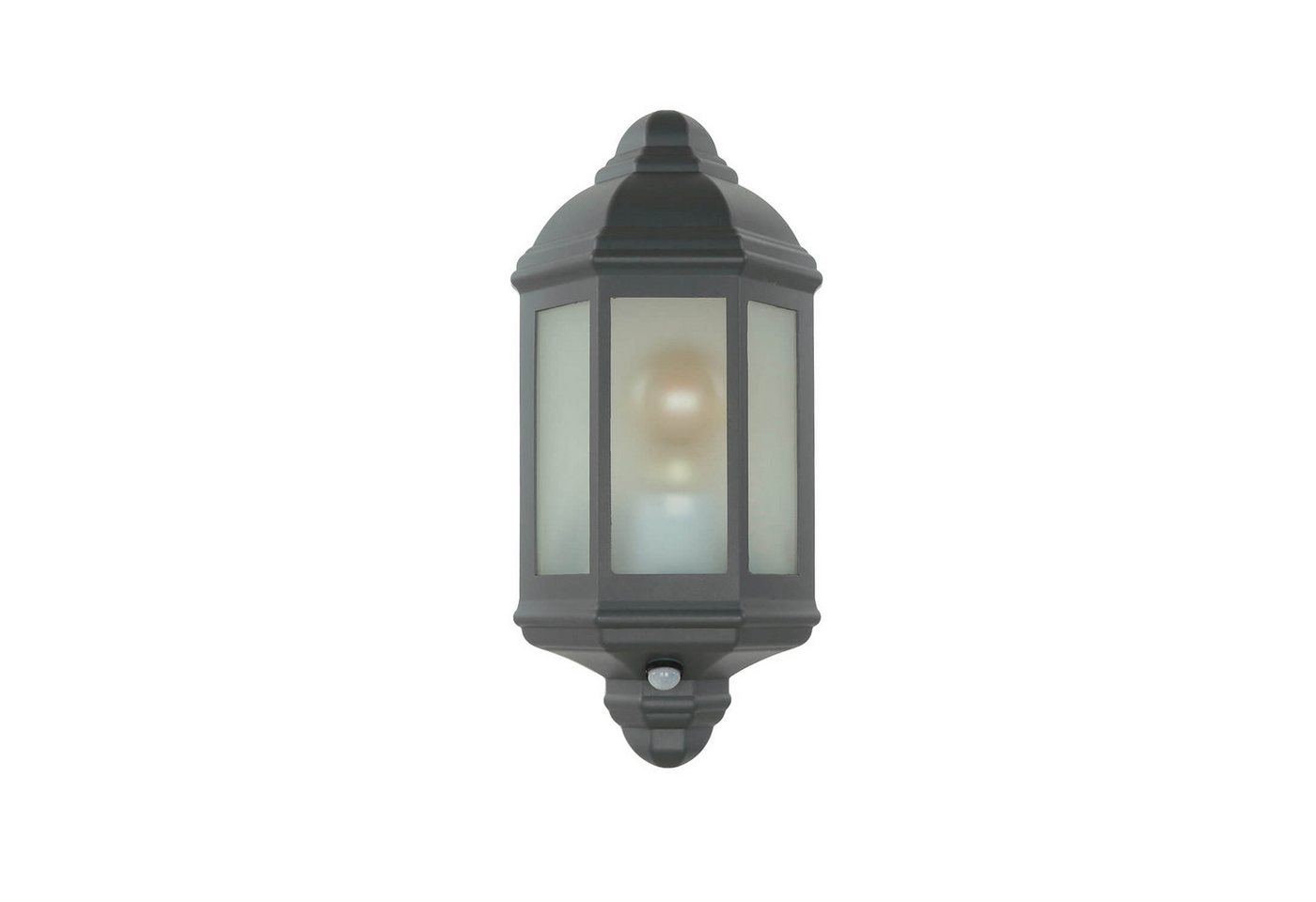 Licht-Erlebnisse Außen-Wandleuchte LIVORNO, ohne Leuchtmittel, Rustikale Wandlampe mit Bewegungsmelder Anthrazit E27 Außenleuchte