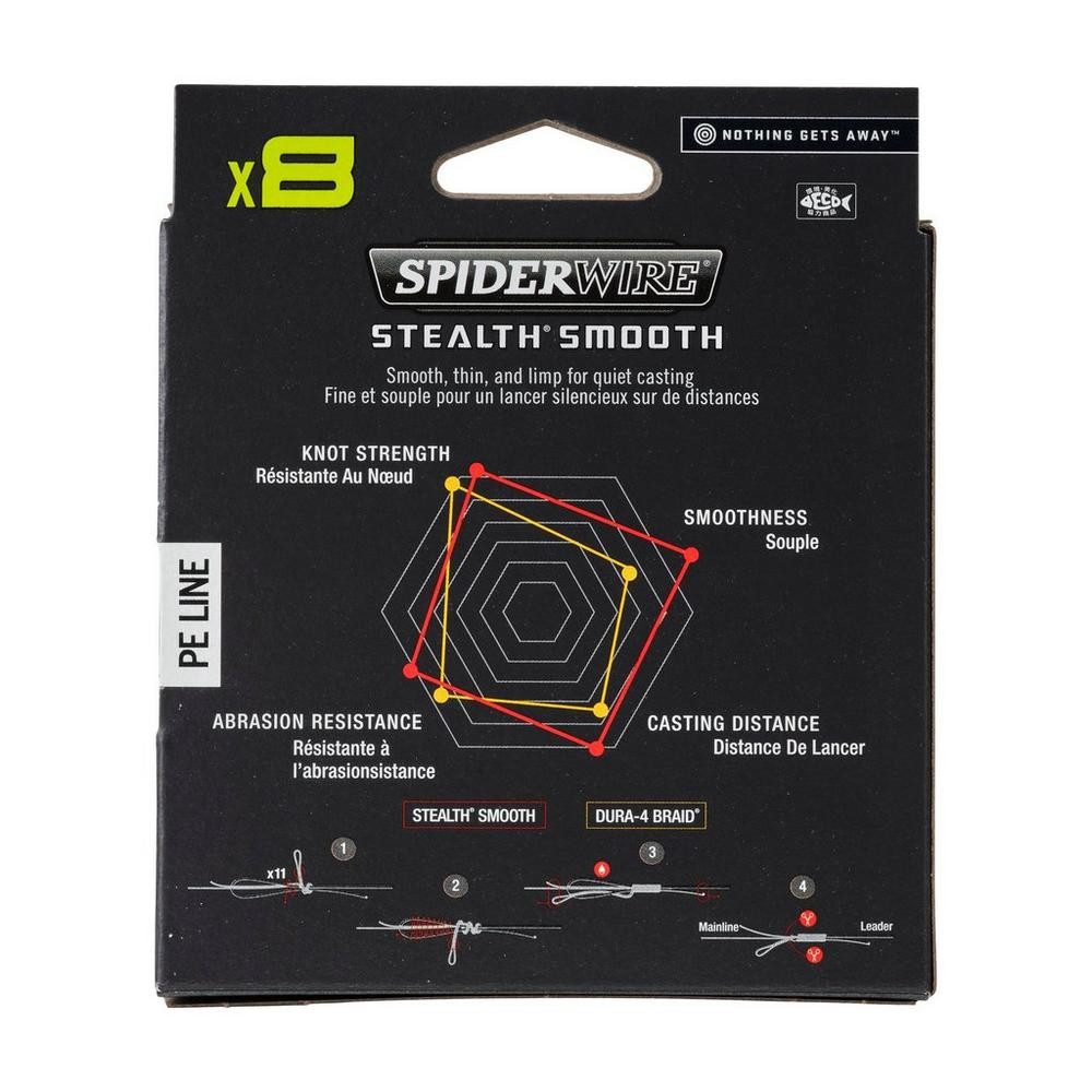 Spiderwire Angelschnur Spiderwire Stealth Smooth 8 Multicolor geflochtene Schnur, 0.33 m Länge, Salzwasser Schnur