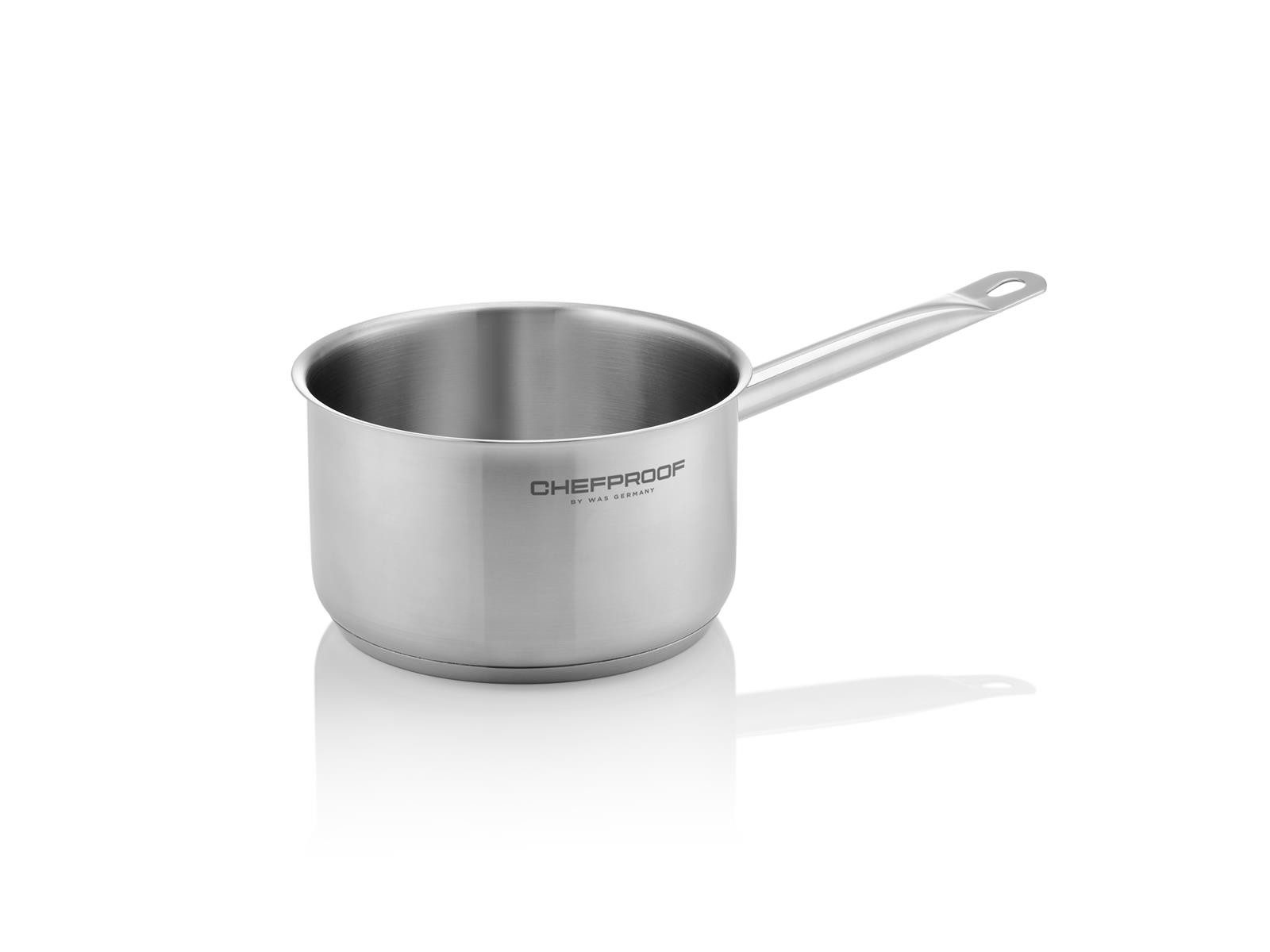 Gastro Spirit Kasserolle Stielkasserolle Chefproof, Ø 16 cm, 1,5 ltr., Chromnickelstahl 18/10
