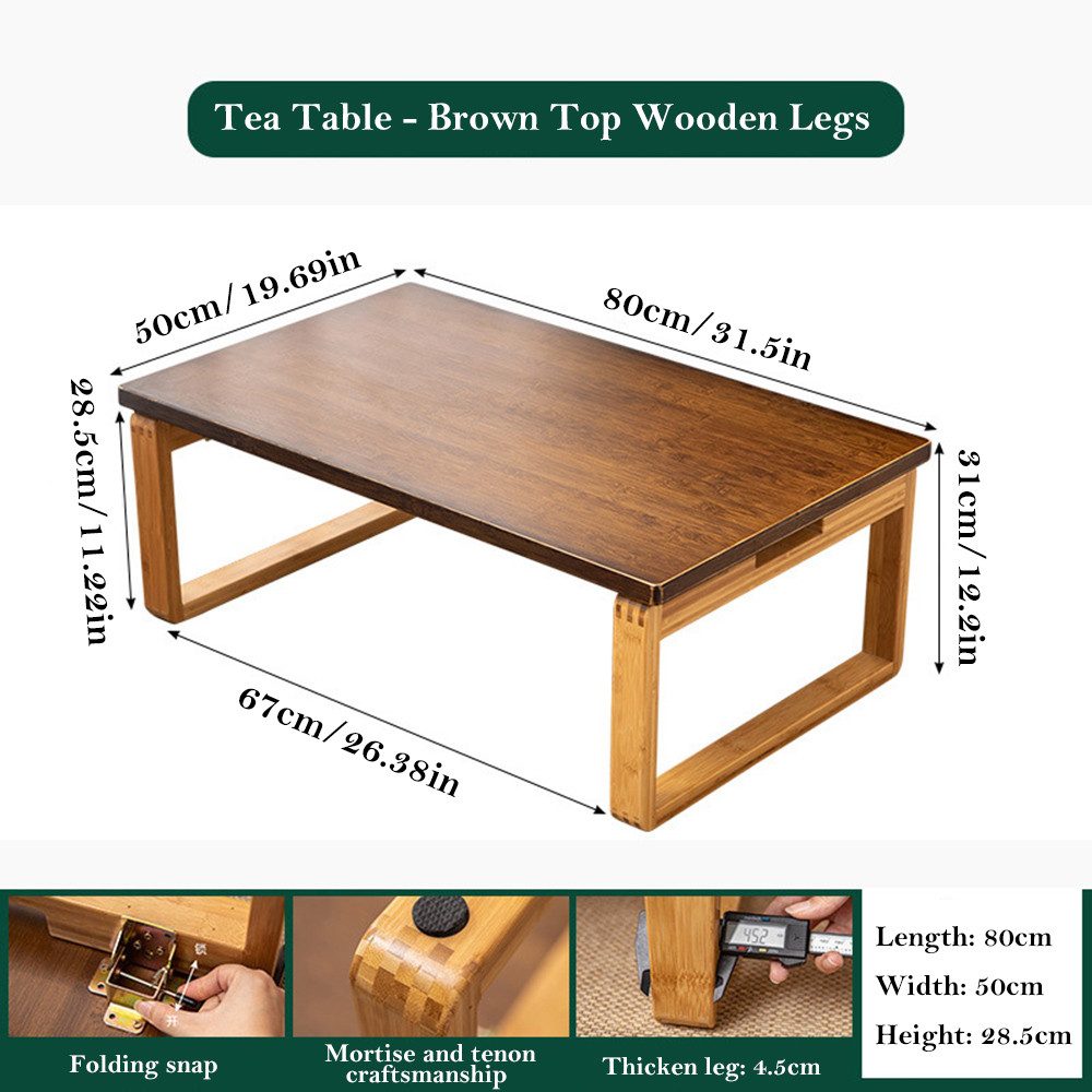 NUODWELL Tabletttisch Beistelltisch Klappbar Couchtisch aus Bambus, Balkon günstig online kaufen