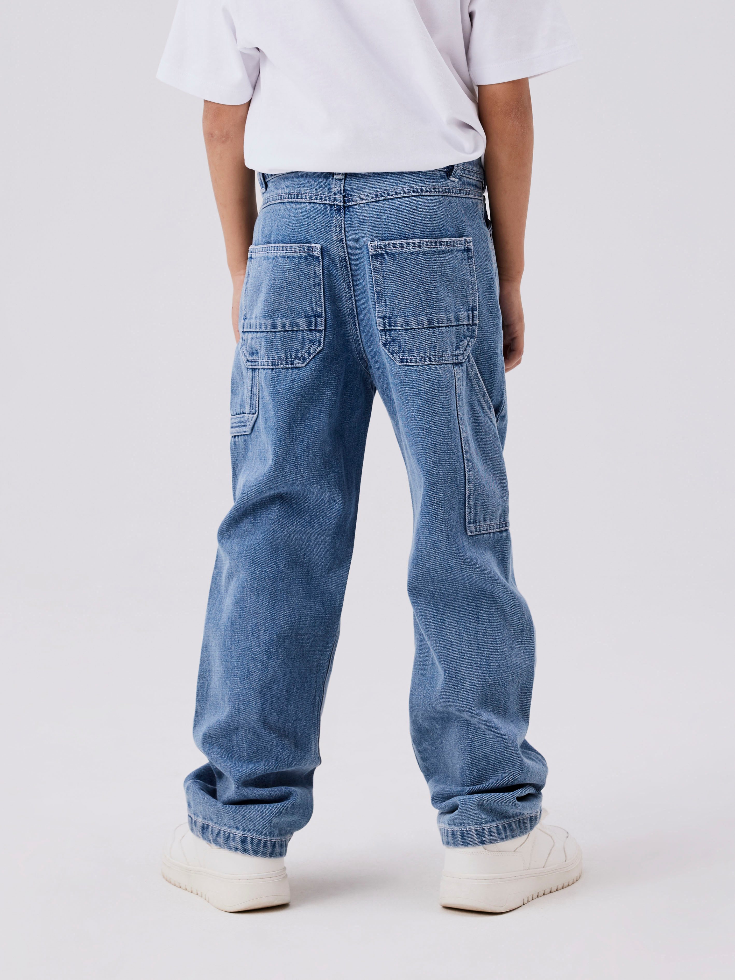 Name It 5-Pocket-Jeans NKMRYAN für Jungen mit geradem Bein und 5-Pocket-Style unifarben, casual, straight fit, Baumwolle, Denim