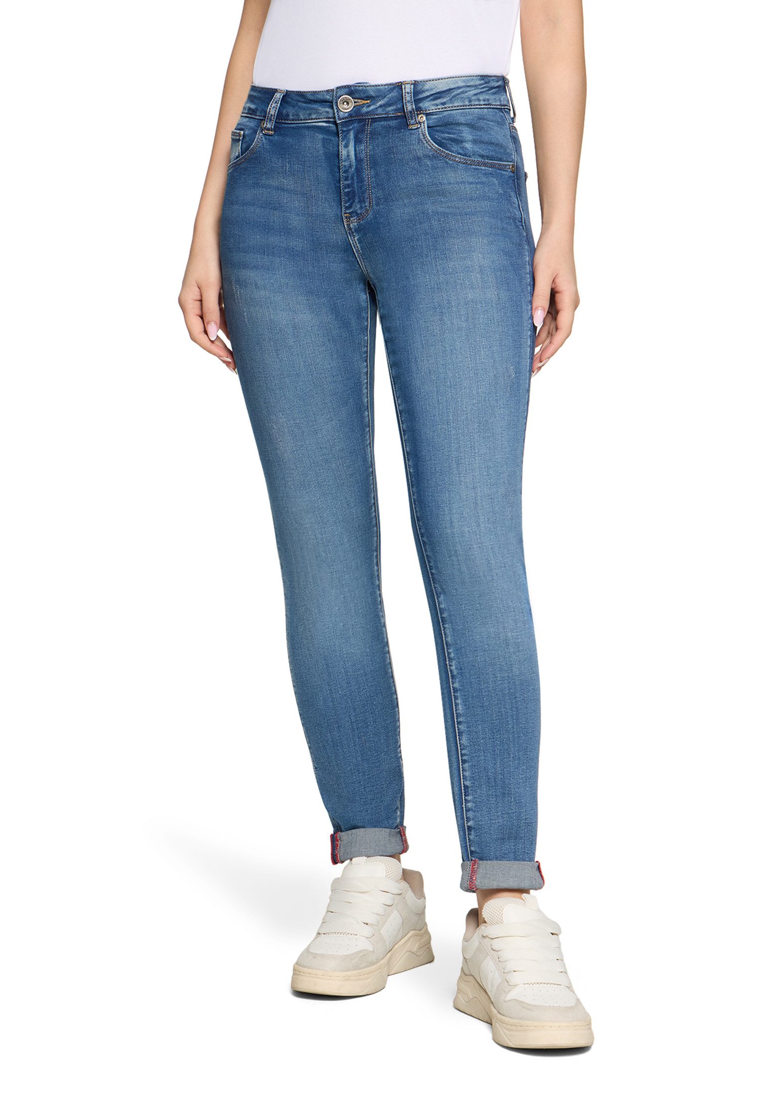 Slim-fit-Jeans Damen mit Waschung