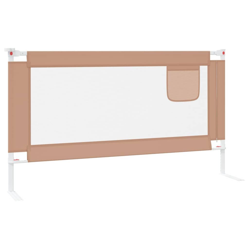 vidaXL Bettschutzgitter, Kleinkind-Bettschutzgitter Taupe 150x25 cm Stoff