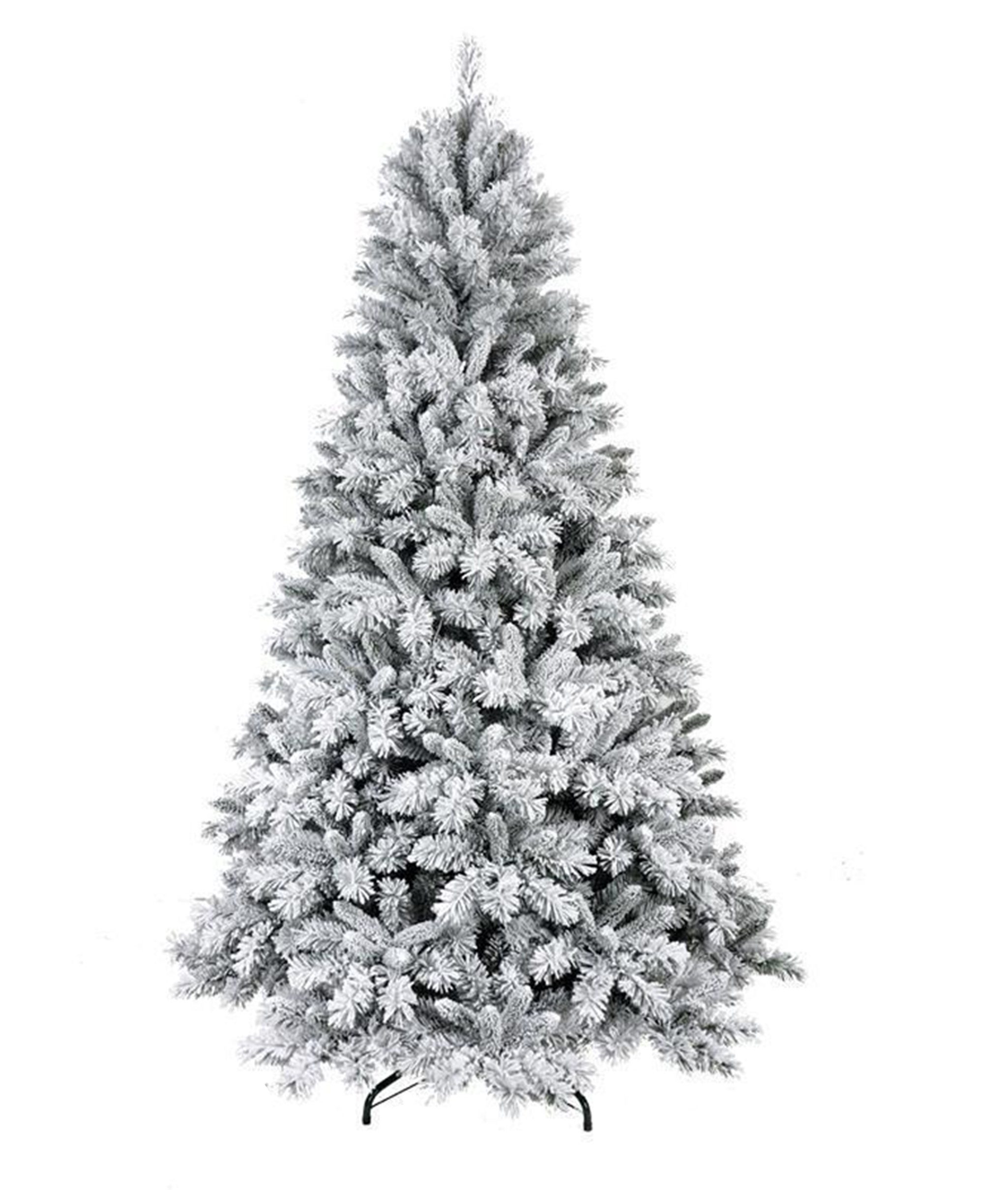Arnusa Künstlicher Weihnachtsbaum mit Schnee Effekt inl. Aufbewahrungstasche und Metallständer, Edeltanne, klappbar wie echt