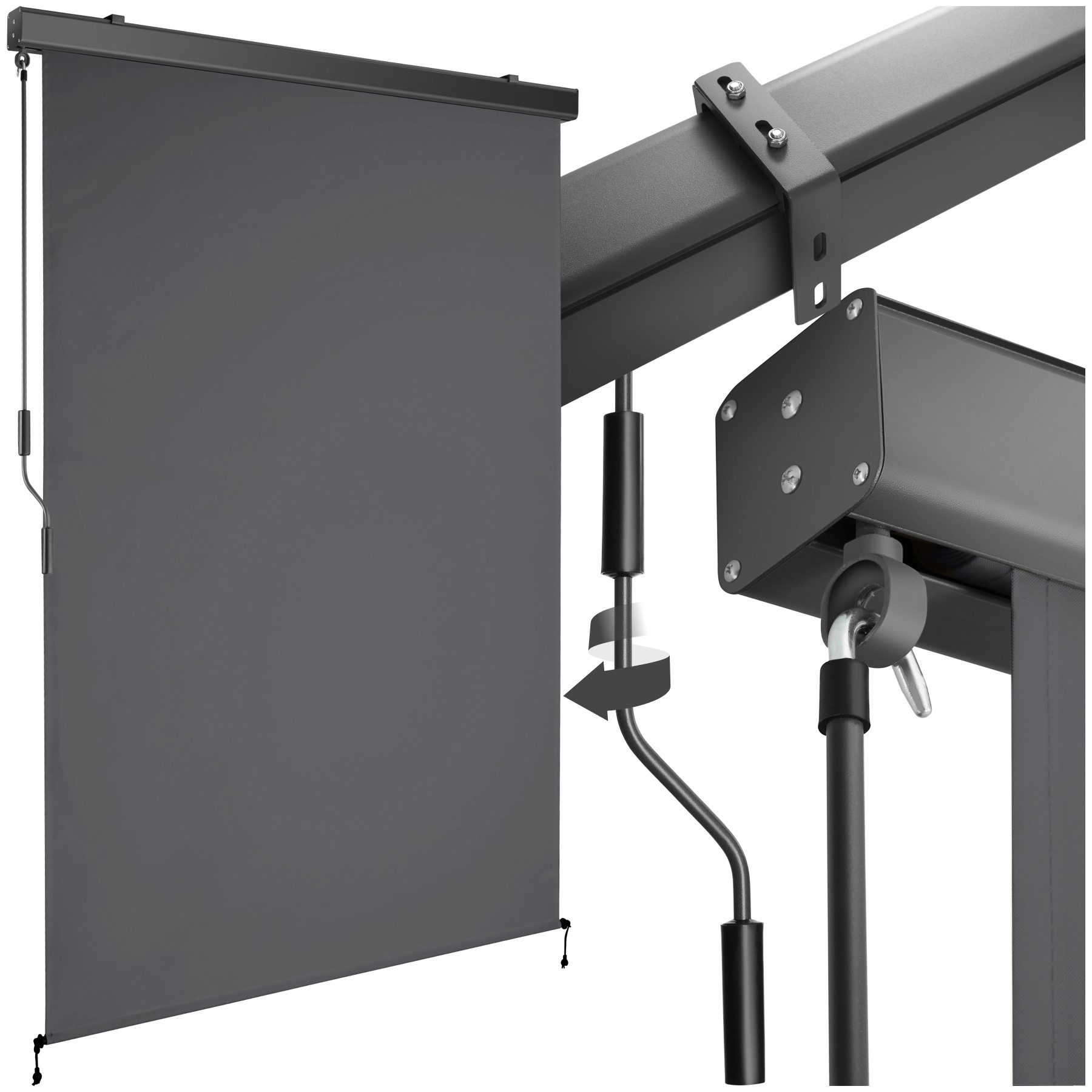 tectake Seitenarmmarkise Senkrechtmarkise Eloise mit 2 Wandhaltern, inkl. W günstig online kaufen