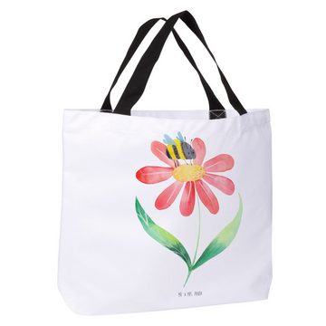 Mr. & Mrs. Panda Shopper Hummel Blume - Weiß - Geschenk, Alltagstasche, Flauschig, Gute Laune, (1-tlg), Individuelles Design