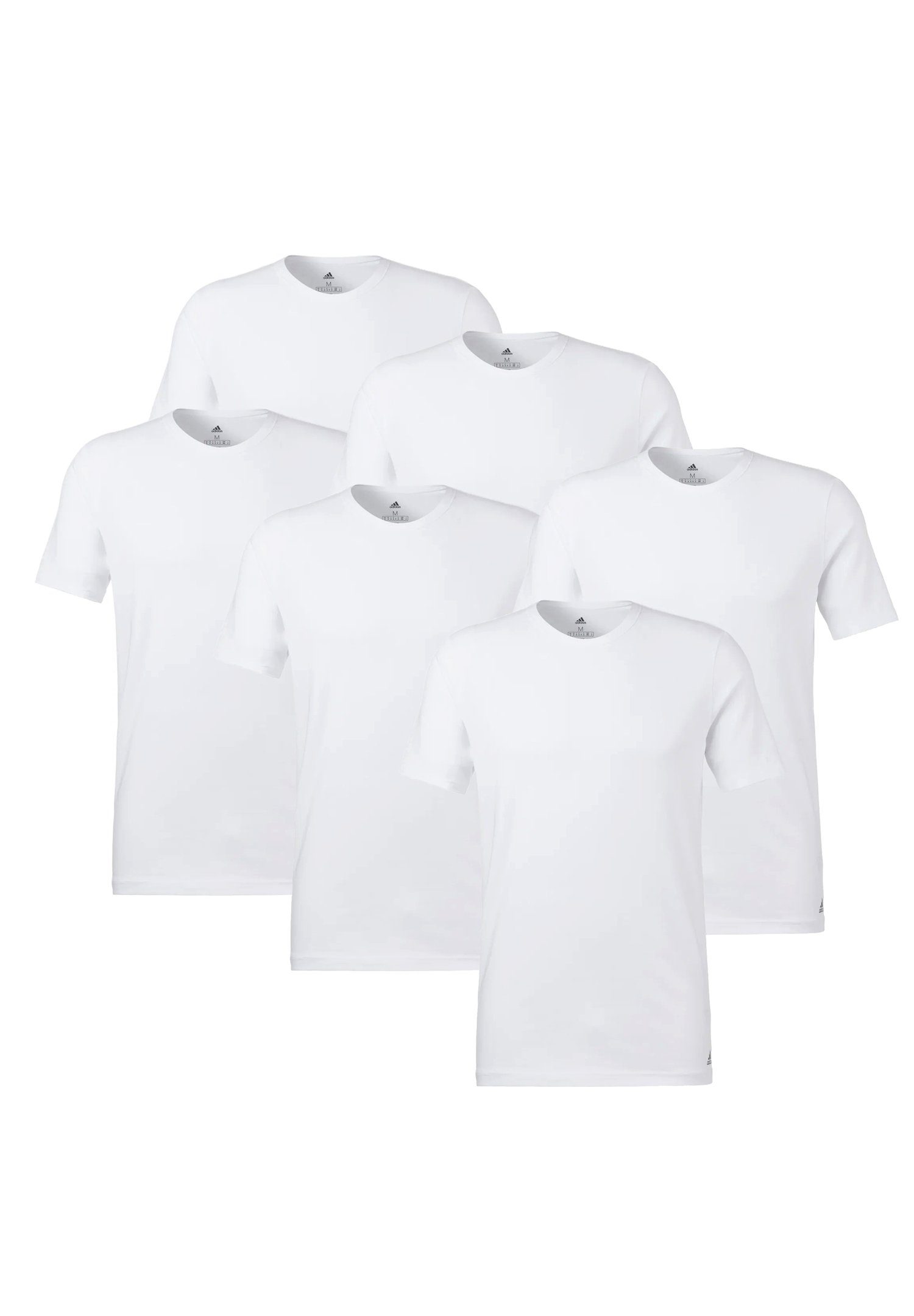 adidas T-Shirt Neck Performance White Poloshirt (6PK) Crew